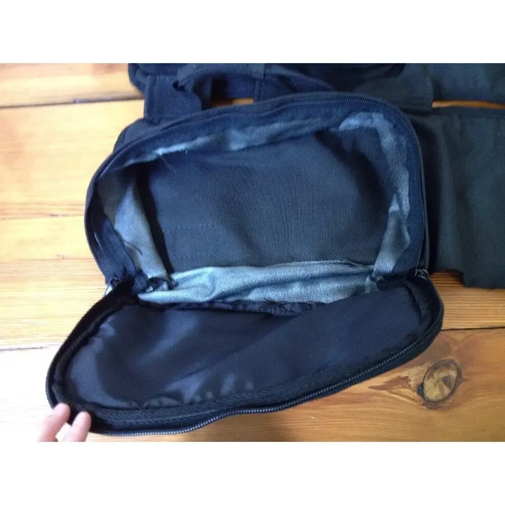 Anglers Fishermans Tackle Bait Black Nylon Bag Multi-Pocket Foldable Travel
